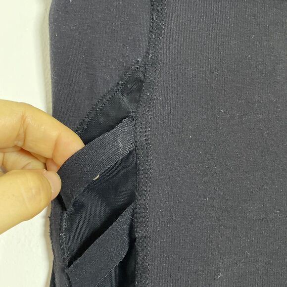 Alo Yoga Chevron Capri Semi Sheer Black Legging - Size Small - Picture 10 of 11